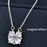 4 Heart Flower Pendant Necklace Gold Love Women Jewelry
