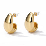 Vintage Thick Teardrop Earrings for Women Gold Dome Jewelry