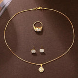 Luxury Watch Rhinestone Women Wristwatch For Girl Ladies Jewelry Set