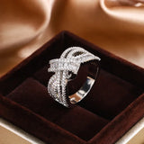 Luxury Bow Personality Ring for Women 925 Silver Wedding Jewelry