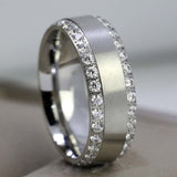 White Shine Sapphire Ring Engagement Women Wedding Jewelry