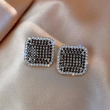 Simple Rhinestone Stud Earrings for Women Party  Gifts Trendy Jewelry