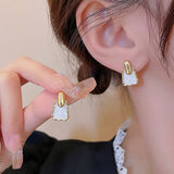 Drill Zircon Hoop Earrings For Women Anniverssary Jewelry