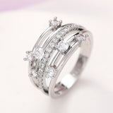 Silver Wedding Band Ring Women Trendy Jewelry