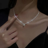 Double-layer Pearl Love Pendant Necklace Women Jewelry Wedding Party