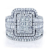 Luxury White White Sapphire Ring Set Wedding for Women Jewelry