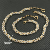 Classic Gold Jewelry Sets Necklace Bracelet Heart Earrings For Woman