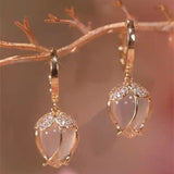 Vintage Opal Sun Flower Earrings for Women Pendant Party Jewelry