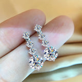 Luxury Moissanite Drop Earrings For Women Wedding Jewelry