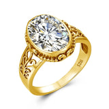 Oval Cut Citrine Art Deco Ring Yellow Gold For Women Jewelry Wedding