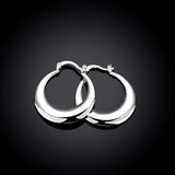 Big Circle Engagement Hoop Earrings For Women Wedding Jewelry - Genuine - Gemstone