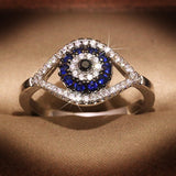 Blue Gemstone Ring Charm Zircon Silver Wedding For Women Jewelry - Genuine - Gemstone