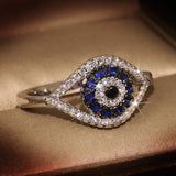 Blue Gemstone Ring Charm Zircon Silver Wedding For Women Jewelry - Genuine - Gemstone