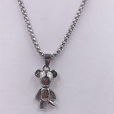 Charm Bear Pendant Necklace for Women Anniverssary Jewelry - Genuine - Gemstone