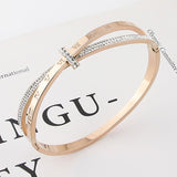 Cross Roman Numerals Bracelets Bangle For Women Jewelry - Genuine - Gemstone