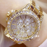 Diamond Wristwatch Gemstone 14k Yellow Gold Women Anniverssary Jewelry - Genuine - Gemstone