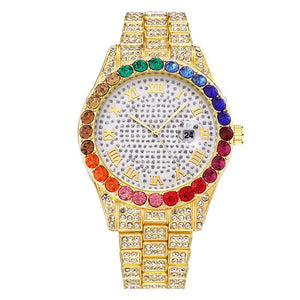 Full Diamond Belt Watch Women Roman literal Party Jewelry - Genuine - Gemstone