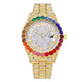 Full Diamond Belt Watch Women Roman literal Party Jewelry - Genuine - Gemstone