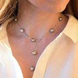 Genuine Freshwater Baroque Necklace Silver For Women Wedding Jewelry - Genuine - Gemstone