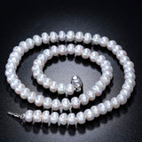 Genuine Pearl Pendant Necklace For Women Wedding Jewelry - Genuine - Gemstone