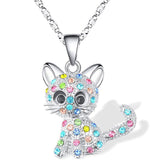 Heartbeat Teddy Bear Pendant Necklace Girls Anniverssary Jewelry - Genuine - Gemstone