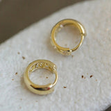 Inlaid Vintage Gold Hoop Earrings for Women Statement Jewelry - Genuine - Gemstone