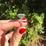 Luxurious Zircon Ring for Women Square AAA Statement Jewelry Wedding - Genuine - Gemstone