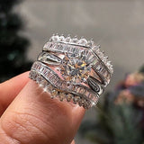Luxury 3Pcs Zircon Set of Ring for Women Jewelry - Genuine - Gemstone