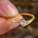 Luxury Brand White Zircon Ring Wedding 10K Gold for Women Jewelry - Genuine - Gemstone