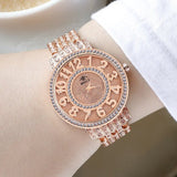 Luxury Diamond Watch 14K Yellow Gold Women Wedding PARTY Jewelry - Genuine - Gemstone