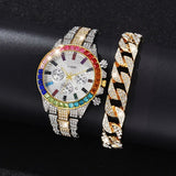 Luxury Diamond Watch Bracelet Set Women Party Anniverssary Jewelry - Genuine - Gemstone