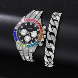 Luxury Diamond Watch Bracelet Set Women Party Anniverssary Jewelry - Genuine - Gemstone