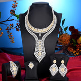 Luxury Double Layer African Jewelry sets Women Wedding Zircon Jewelry Set - Genuine - Gemstone