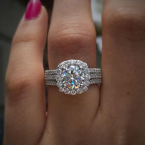 Luxury Engagement Women Ring Zircon Wedding Jewelry - Genuine - Gemstone