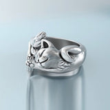 Luxury Flying Fox Ring for Women Stylish Animal Opening Women's Jewelry - Genuine - Gemstone