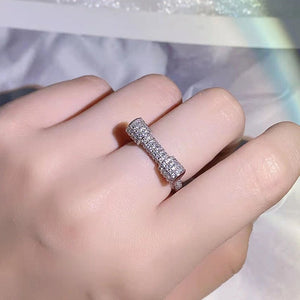 luxury full diamond Ring silver Women Unique Jewelry - Genuine - Gemstone