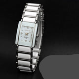 Luxury Gemstone White Silver Watch Women Bracelet Casual Jewelry - Genuine - Gemstone