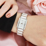 Luxury Gemstone White Silver Watch Women Bracelet Casual Jewelry - Genuine - Gemstone