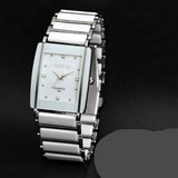 Luxury Gemstone White Silver Watch Women Bracelet Casual Jewelry - Genuine - Gemstone