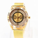 Luxury Gold Wristwatch Quartz Watch For Women Party Jewelry - Genuine - Gemstone