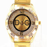 Luxury Gold Wristwatch Quartz Watch For Women Party Jewelry - Genuine - Gemstone