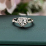 Luxury Heart Engagement Ring Silver For Women Wedding Jewelry - Genuine - Gemstone