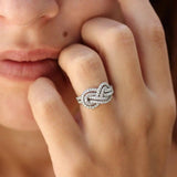 Luxury Infinite Sapphire Gemstone Ring Silver Woman Wedding Jewelry - Genuine - Gemstone