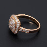 Luxury Promise Zircon Ring 585 Rose Gold Women Wedding Jewelry - Genuine - Gemstone