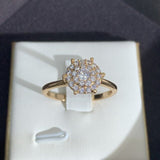 Luxury Promise Zircon Ring 585 Rose Gold Women Wedding Jewelry - Genuine - Gemstone