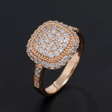 Luxury Promise Zircon Ring 585 Rose Gold Women Wedding Jewelry - Genuine - Gemstone