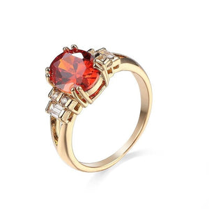 Luxury Red Ruby Engagement Ring For Women Wedding Jewelry - Genuine - Gemstone