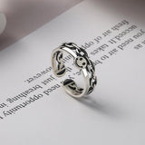 Luxury Retro Silver Ring Women Girls Anniverssary Jewelry Gift - Genuine - Gemstone