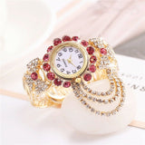 Luxury Sapphire Wristwatch Bracelet Watch Women Wedding Jewelry - Genuine - Gemstone