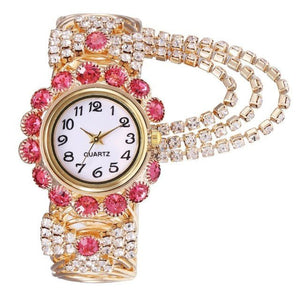 Luxury Sapphire Wristwatch Bracelet Watch Women Wedding Jewelry - Genuine - Gemstone